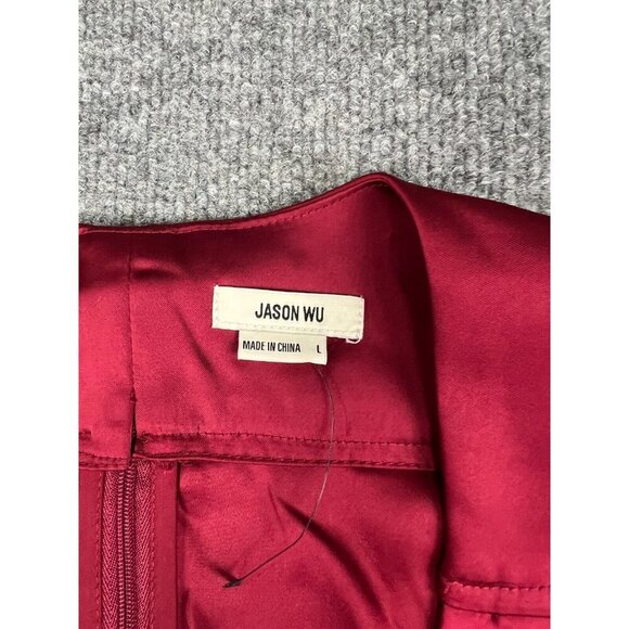 Jason Wu Red Side Cut-Out Maxi Dress Women's Large Red Front Knot NWT MSRP $400 - Picture 2 of 9